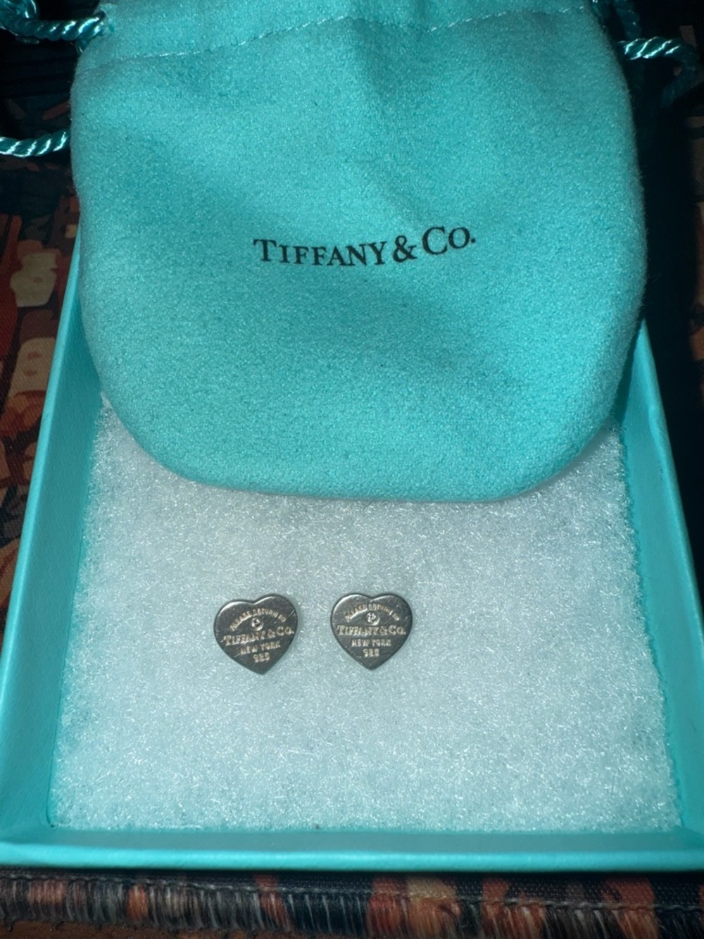 Tiffany & Co. Diamond Heart SS Earrings